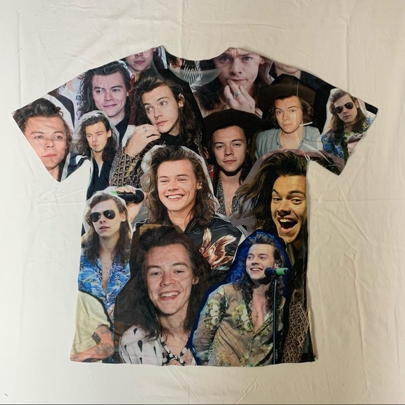 Harry Styles Face Collage Tee Shirt 